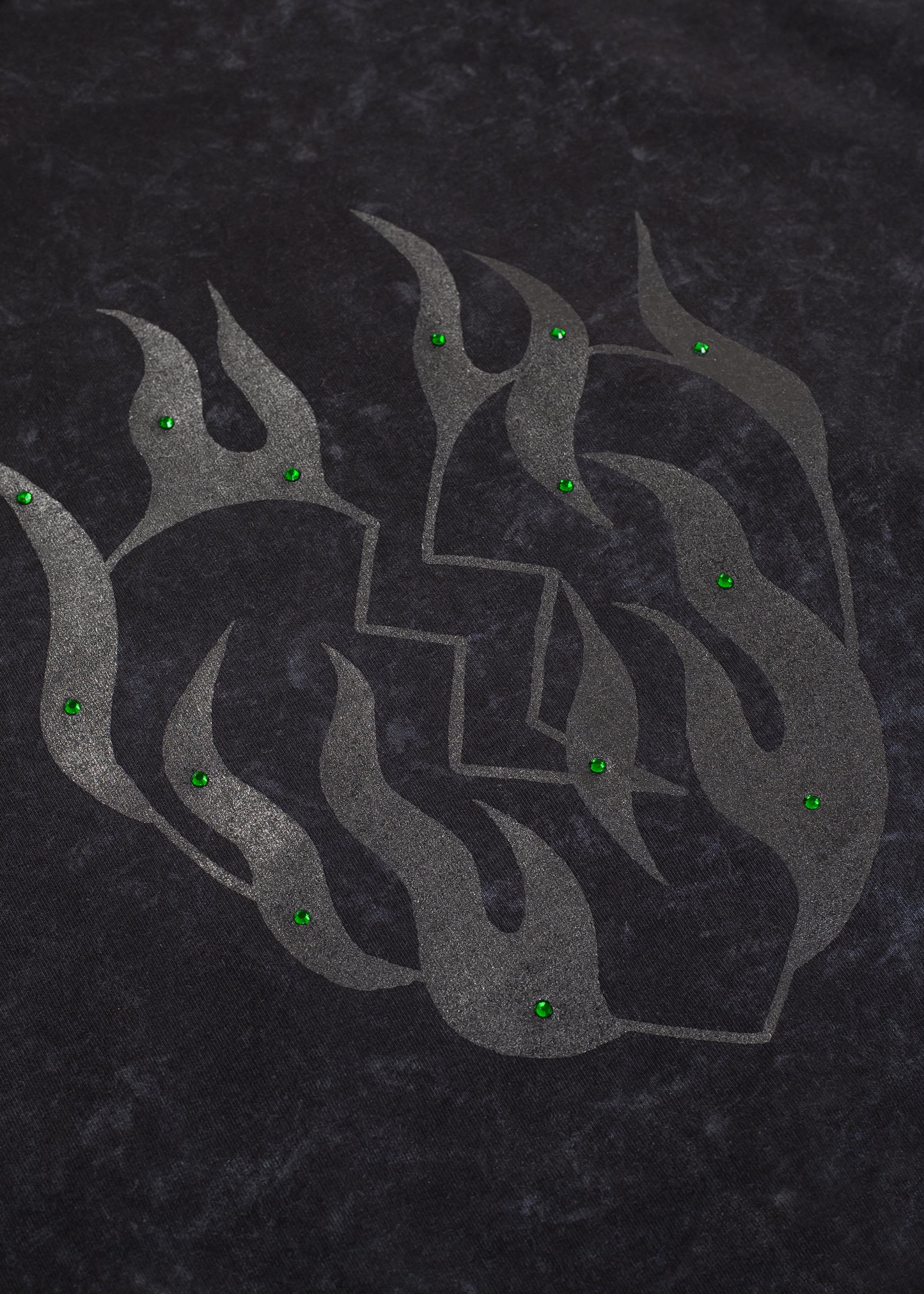 “Fire Hearts” Black Washed Hoodie