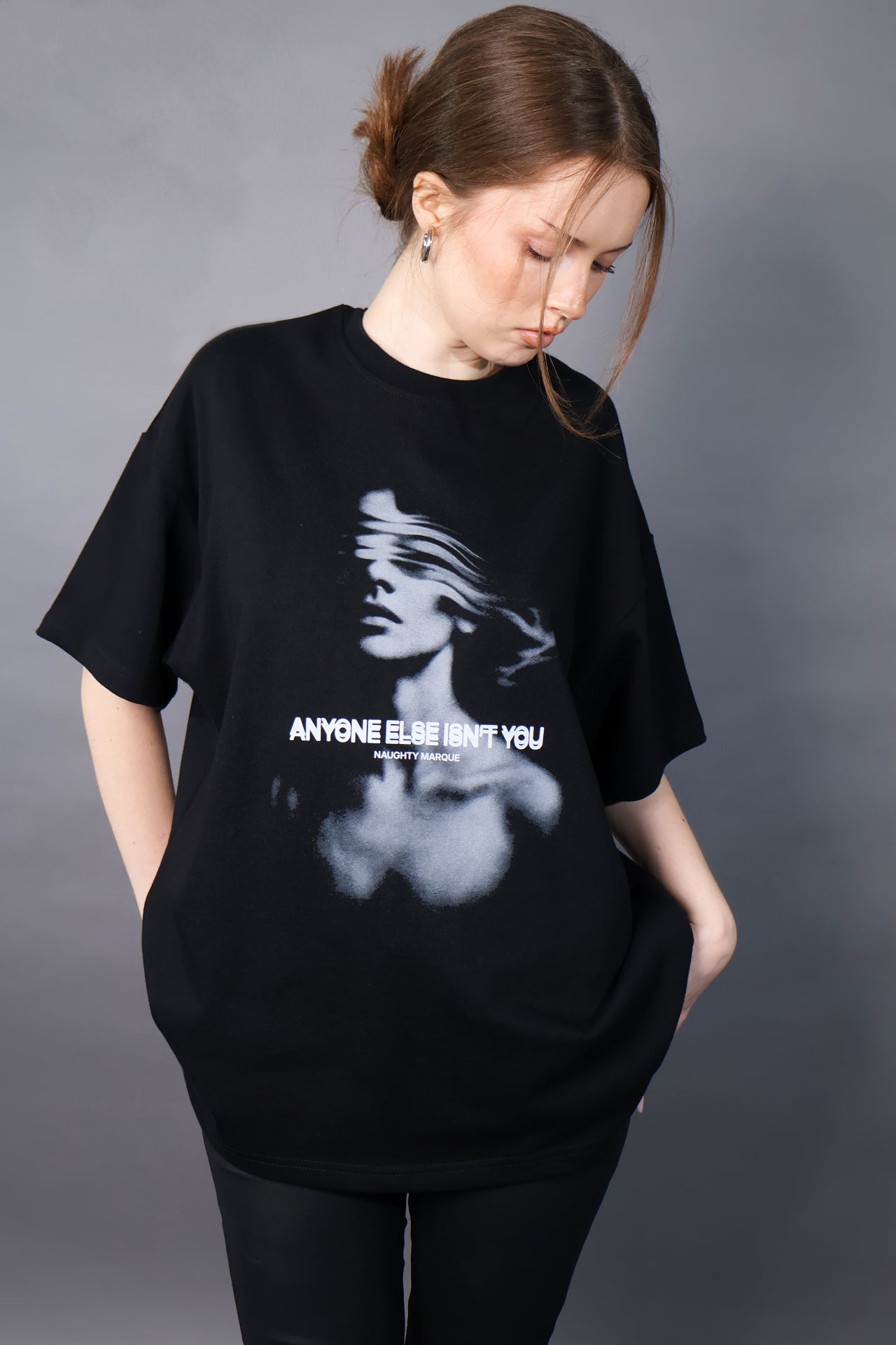 "Anyone" Black T-Shirt Oversize