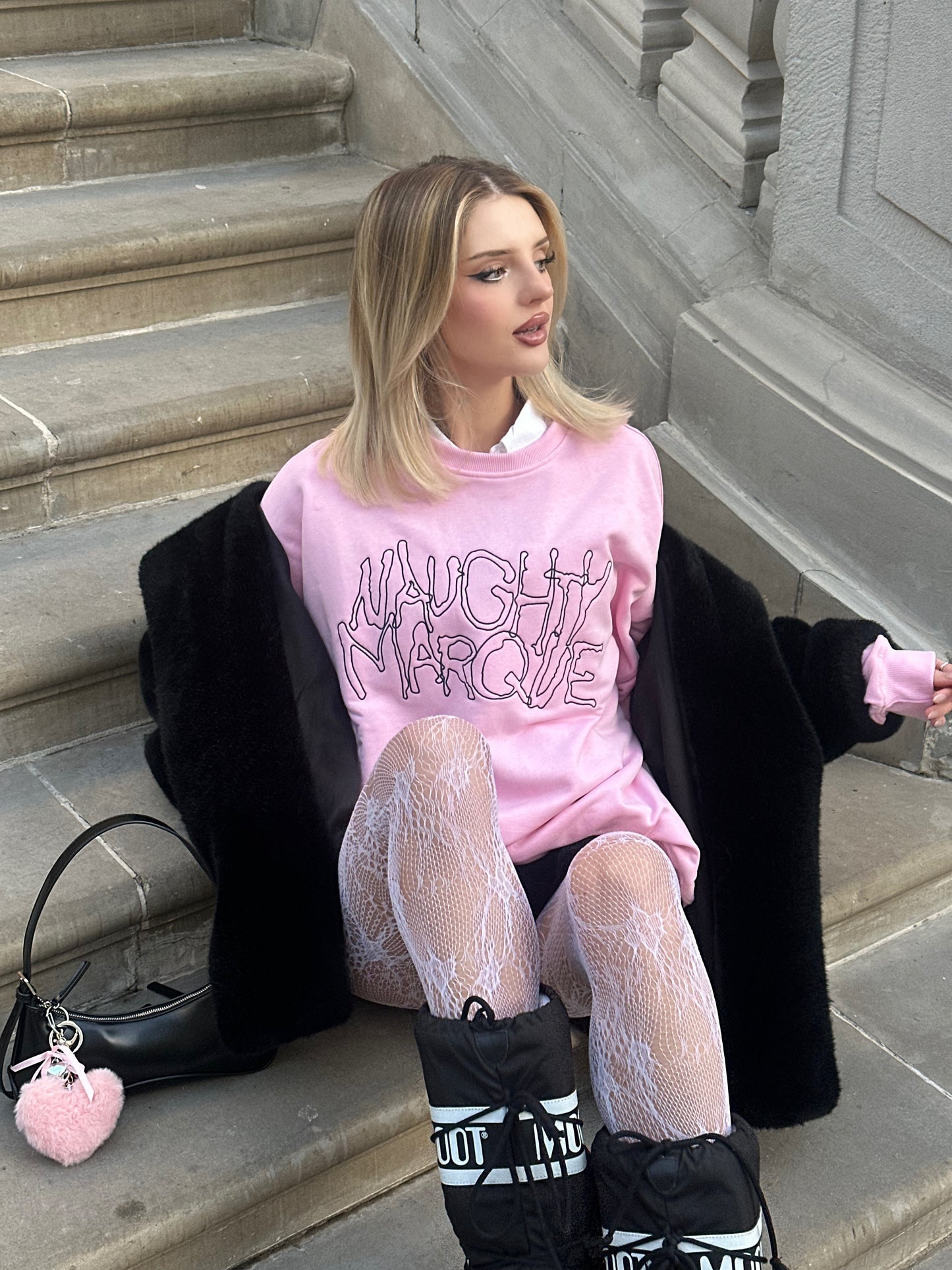 “Current” Pink Crewneck