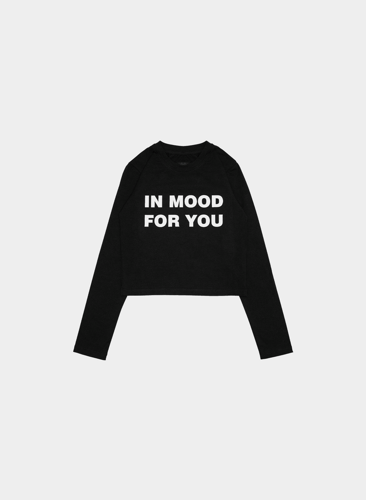IN MOOD FOR YOU CROP TOP LONG SLEEVE BLACK NAUGTHYMARQUE