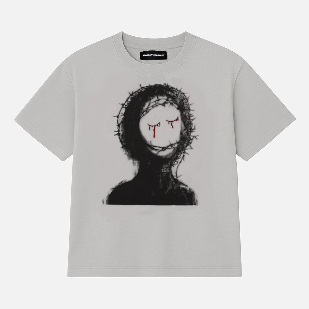 "Bloody Tears" Grey T-shirt Oversize