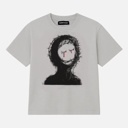 "Bloody Tears" Grey T-shirt Oversize