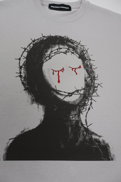 "Bloody Tears" Grey T-shirt Oversize