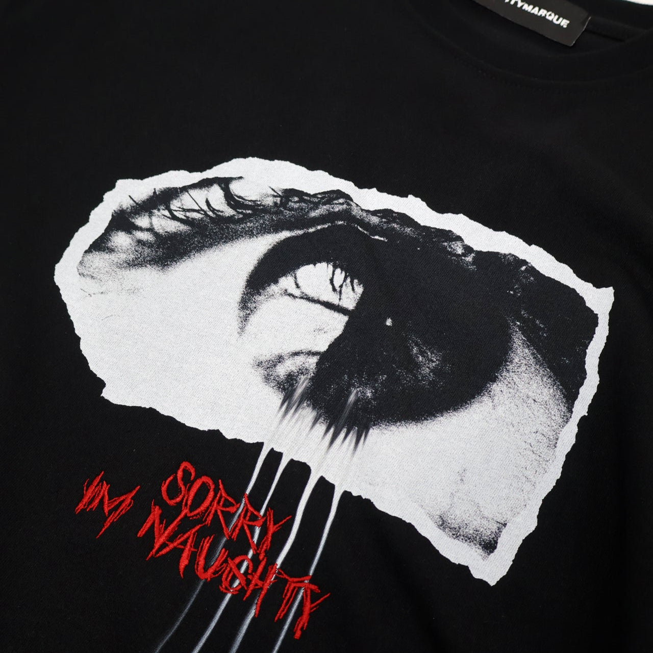 "Sorry Im Naughty" Black T-Shirt Oversize