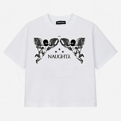 "Naughty Angels" White T-Shirt Boxy
