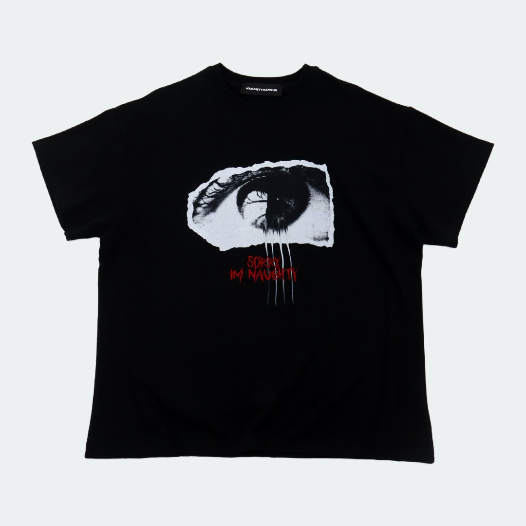"Sorry Im Naughty" Black T-Shirt Oversize